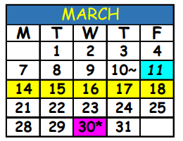 District School Academic Calendar for Edward H. White High School for March 2022