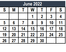 District School Academic Calendar for Highland Middle for June 2022