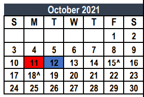 District School Academic Calendar for Remington Point Elementary for October 2021