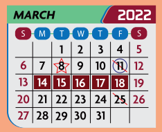 District School Academic Calendar for Daep for March 2022