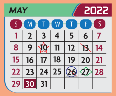 District School Academic Calendar for Kennedy Elementary for May 2022