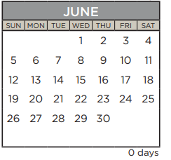 District School Academic Calendar for Hill Country Middle for June 2022