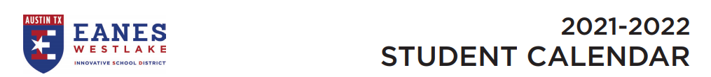 District School Academic Calendar for Eanes Elementary