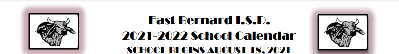 District School Academic Calendar for East Bernard Junior High