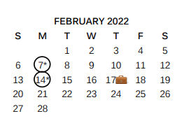 District School Academic Calendar for Highland Forest Elementary for February 2022