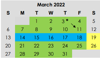 District School Academic Calendar for Hardin/chambers Ctr for March 2022