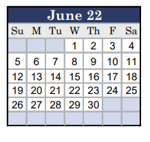District School Academic Calendar for Eastland Middle for June 2022