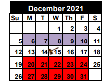 District School Academic Calendar for Carlos Truan Jr High for December 2021