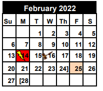 District School Academic Calendar for Kennedy El for February 2022