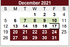 District School Academic Calendar for Brentwood Middle School for December 2021