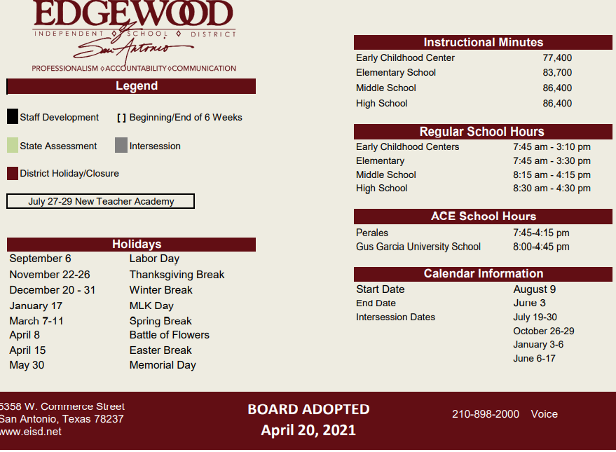 District School Academic Calendar Key for Roosevelt Elementary School