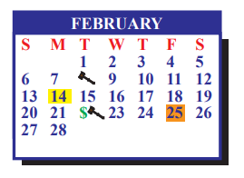 District School Academic Calendar for J J A E P for February 2022