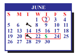 District School Academic Calendar for De La Vina Elementary for June 2022