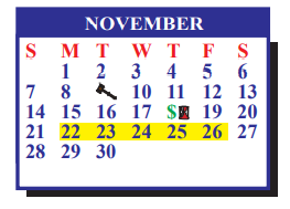 District School Academic Calendar for Hargill Elementary for November 2021