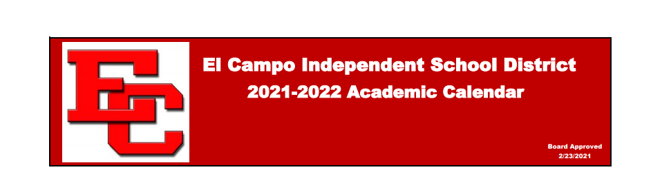 District School Academic Calendar for El Campo Middle