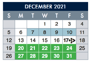 District School Academic Calendar for E-12 NW Elementary for December 2021