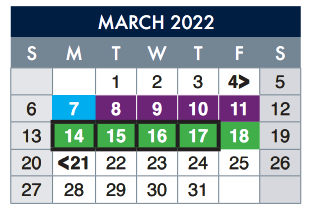 District School Academic Calendar for E-2 Central NE El Don't Use for March 2022