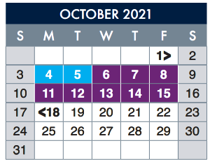 District School Academic Calendar for Bassett Middle for October 2021