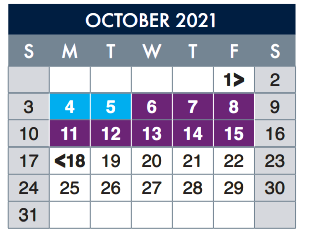 District School Academic Calendar for E-2 Central NE El Don't Use for October 2021