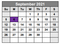 District School Academic Calendar for Elgin H S for September 2021