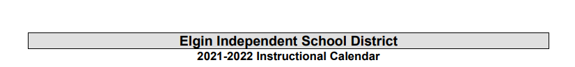 District School Academic Calendar for Elgin Middle School