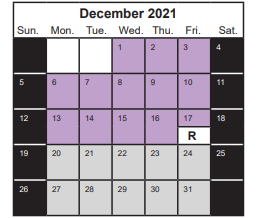 District School Academic Calendar for Foulks Ranch Elementary for December 2021