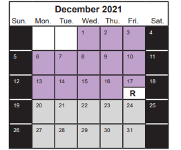 District School Academic Calendar for Daylor High School for December 2021