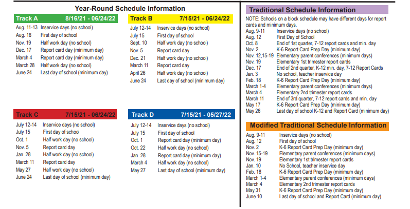 District School Academic Calendar Key for Mack Elementary