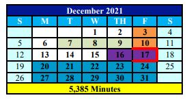 District School Academic Calendar for Elkhart Daep for December 2021