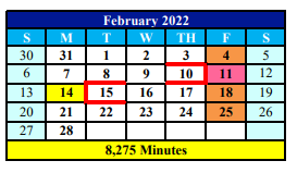 District School Academic Calendar for Elkhart High School for February 2022