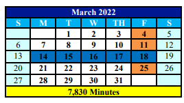 District School Academic Calendar for Elkhart Elementary for March 2022
