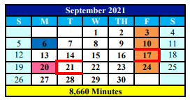 District School Academic Calendar for Elkhart Middle for September 2021