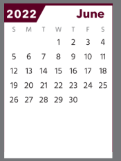 District School Academic Calendar for Ennis Int for June 2022