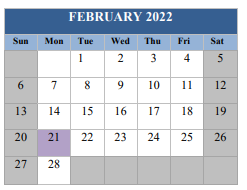 District School Academic Calendar for Cordova Park Elementary School for February 2022