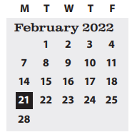 District School Academic Calendar for Spring Creek Elementary School for February 2022