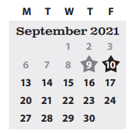 District School Academic Calendar for Spring Creek Elementary School for September 2021