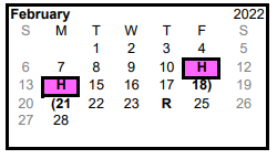 District School Academic Calendar for Eustace High School for February 2022