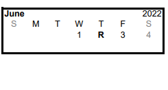 District School Academic Calendar for Eustace High School for June 2022