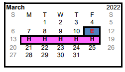 District School Academic Calendar for Eustace Intermediate for March 2022