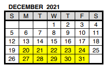 District School Academic Calendar for Dexter Elementary School for December 2021