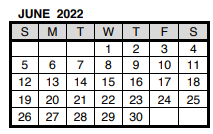 District School Academic Calendar for Oak Hill Middle School for June 2022