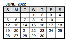 District School Academic Calendar for Stringtown Elementary School for June 2022