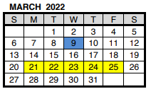 District School Academic Calendar for Harper Elementary School for March 2022