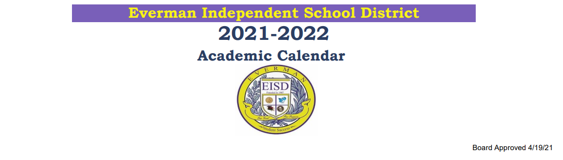 District School Academic Calendar for Everman H S