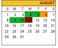 District School Academic Calendar for Freestone Navarro Alter for August 2021