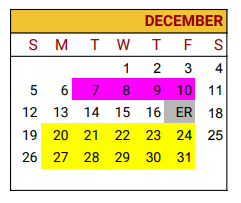 District School Academic Calendar for Freestone Navarro Alter for December 2021