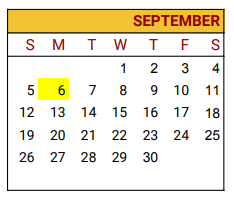 District School Academic Calendar for Freestone Navarro Alter for September 2021