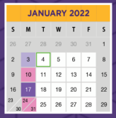 District School Academic Calendar for Farmersville High School for January 2022