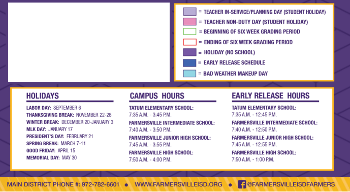 District School Academic Calendar Key for Collin Co J J A E P