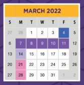 District School Academic Calendar for Farmersville Junior High School for March 2022
